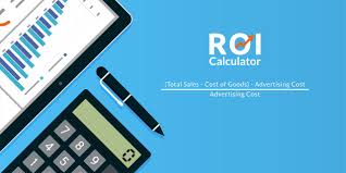 ROI calculation dashboard with charts and metrics
